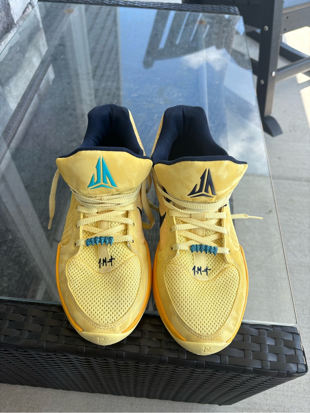 JA2 Sonic Yellow Tropical Teal Basketball 🏀 Shoes Size 9.5